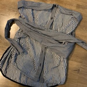 TopShop Button Up Strapless Top